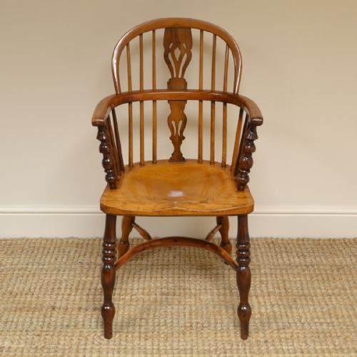 fig 2. Fine Country Georgian Antique Yew Windsor Chair