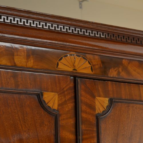 fig 1. Spectacular Georgian Inlaid Mahogany Antique Press Wardrobe
