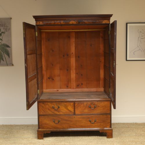 fig 2. Spectacular Georgian Inlaid Mahogany Antique Press Wardrobe