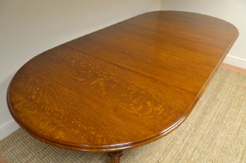 fig 1. Spectacular Large Victorian Warm Oak Antique Wind-Out Extending Dining Table