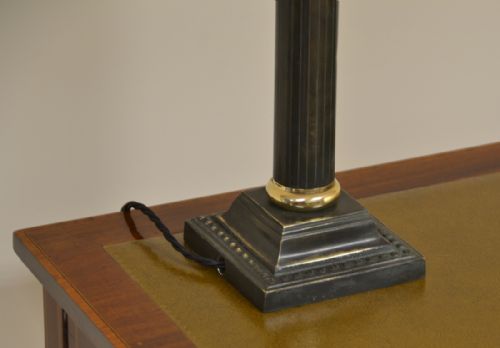 fig 1. Large Vintage Bronzed Column Brass Lamp Base