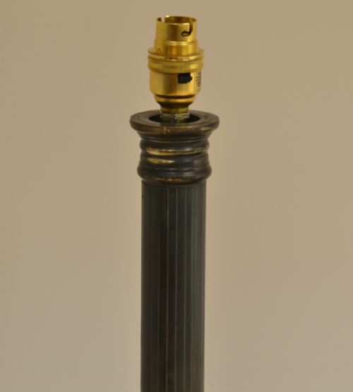 fig 2. Large Vintage Bronzed Column Brass Lamp Base