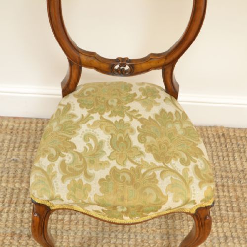fig 2. Set of Six Victorian Walnut Antique Balloon Back Chairs