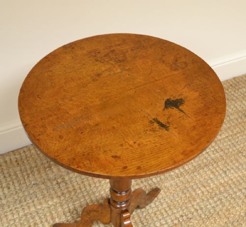 fig 1. Country House Oak Antique Victorian Tripod Occasional Table
