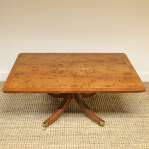 Large Figured Yew Antique Coffee Table