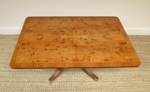 fig 3. Large Figured Yew Antique Coffee Table