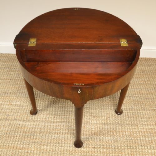 fig 2. Rare George III Triple Top D Shaped Games and Tea Table