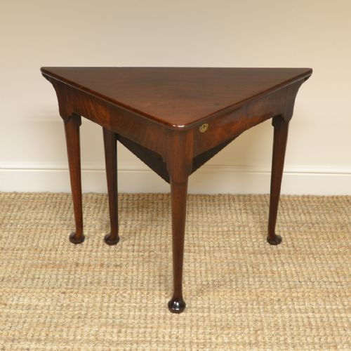 Rare George III Mahogany Antique Corner Lamp Table