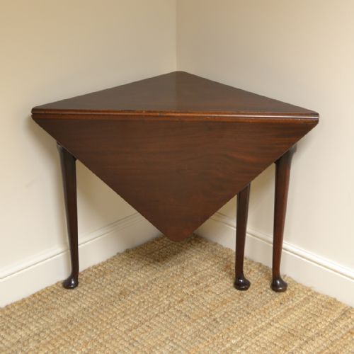fig 2. Rare George III Mahogany Antique Corner Lamp Table