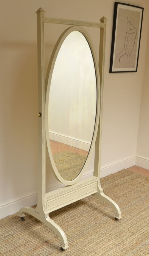 fig 2. Victorian Painted Antique Cheval Mirror