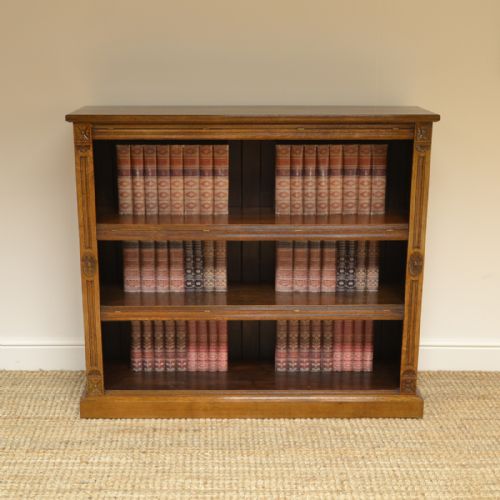 Quality Victorian Oak Antique Open Bookcase