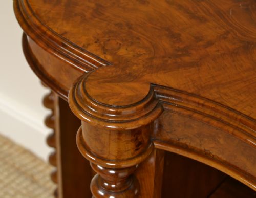 fig 1. Spectacular Figured Walnut Victorian Display Bookcase Credenza