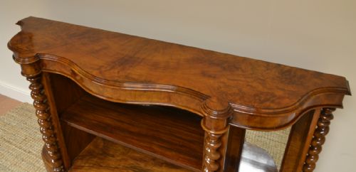 fig 2. Spectacular Figured Walnut Victorian Display Bookcase Credenza