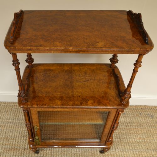 fig 2. Spectacular Burr Walnut Victorian Antique Music Cabinet