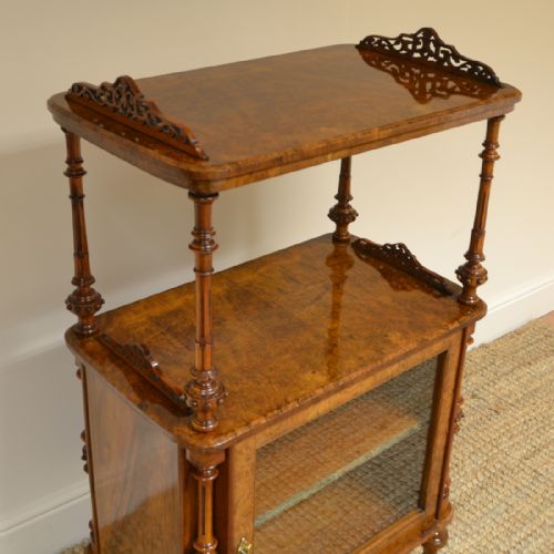 fig 3. Spectacular Burr Walnut Victorian Antique Music Cabinet