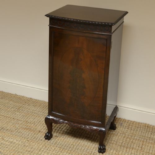 fig 3. Quality Bow Fronted Edwardian Flamed Mahogany Antique Cabinet