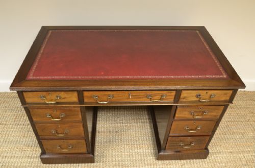fig 1. Fine Edwardian Walnut Leather Topped Writing Desk