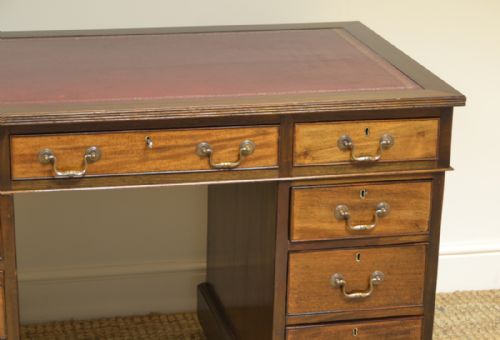 fig 2. Fine Edwardian Walnut Leather Topped Writing Desk