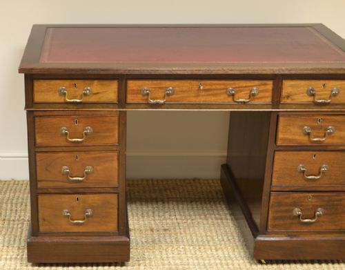 fig 3. Fine Edwardian Walnut Leather Topped Writing Desk