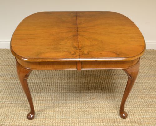 fig 1. Stylish Art Deco Figured Walnut Antique Table and Six Chairs