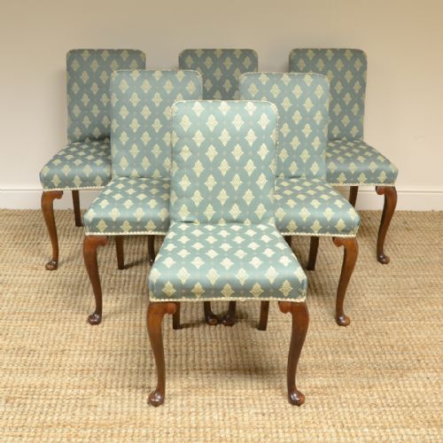 fig 3. Stylish Art Deco Figured Walnut Antique Table and Six Chairs