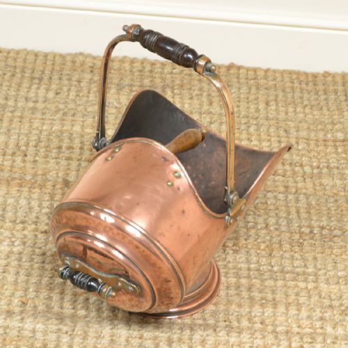 fig 1. Unusual Copper Decorative Victorian Antique Coal Bucket