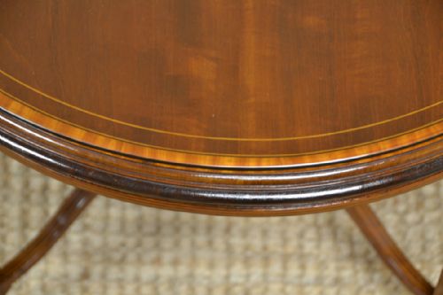 fig 1. Edwardian Inlaid Mahogany Antique Circular Coffee Table
