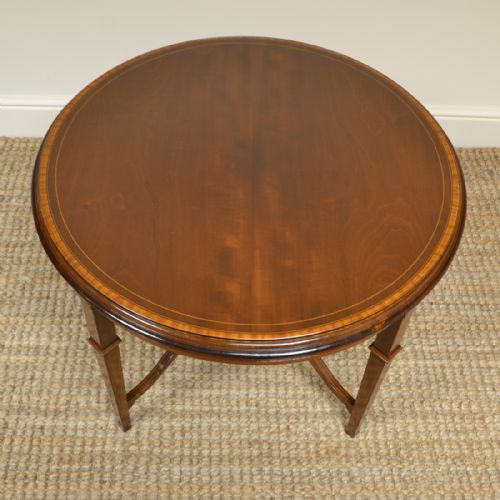 fig 2. Edwardian Inlaid Mahogany Antique Circular Coffee Table