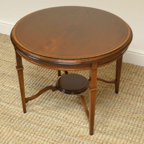 fig 3. Edwardian Inlaid Mahogany Antique Circular Coffee Table