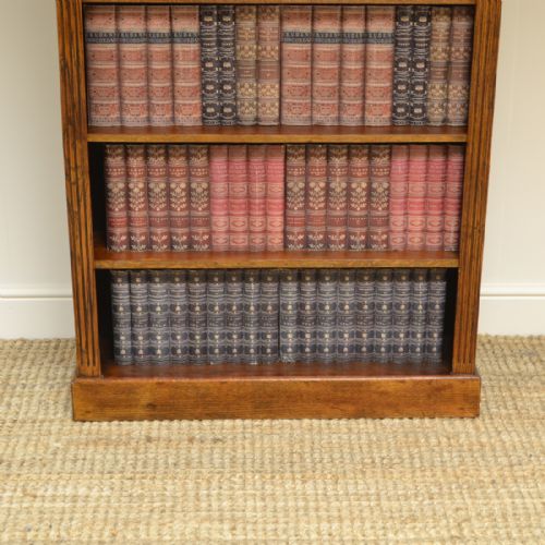 fig 1. Quality Tall Victorian Oak Antique Open Bookcase