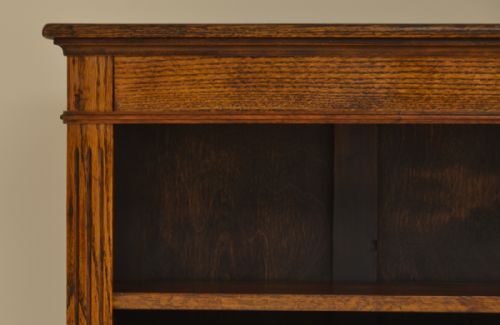 fig 2. Quality Tall Victorian Oak Antique Open Bookcase