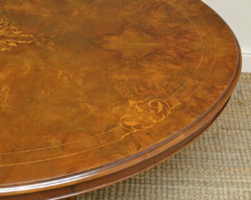fig 3. Victorian Figured Walnut Inlaid Oval Antique Table