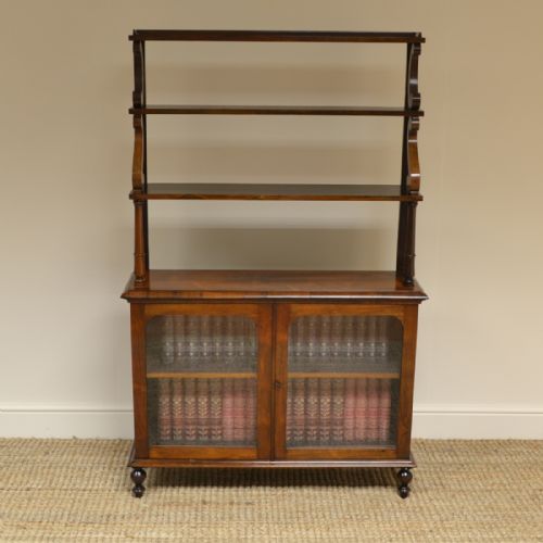 Elegant Regency Rosewood Antique Display Bookcase