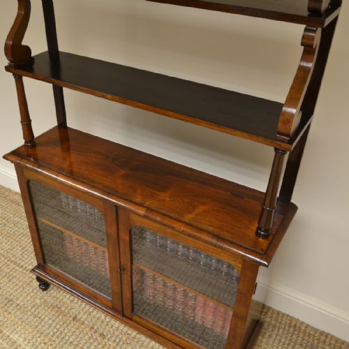 fig 1. Elegant Regency Rosewood Antique Display Bookcase