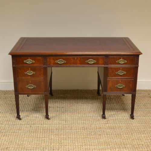 Quality Waring & Gillow Antique Edwardian Mahogany Desk