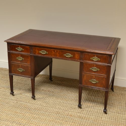 fig 1. Quality Waring & Gillow Antique Edwardian Mahogany Desk