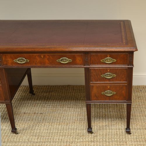 fig 2. Quality Waring & Gillow Antique Edwardian Mahogany Desk