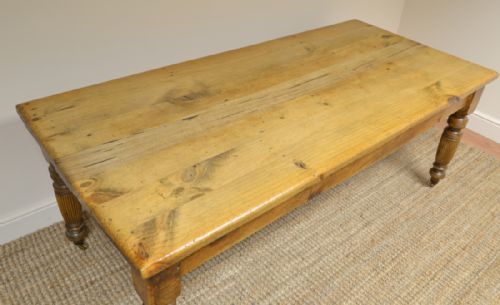 fig 3. Large Victorian Pine Country Farm House Antique Kitchen Table