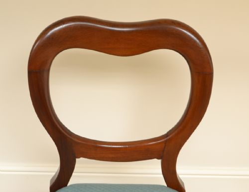 fig 3. Quality Set of Ten Victorian Mahogany Antique Balloon Back Chairs