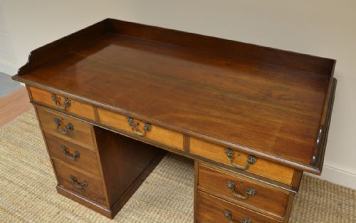 fig 1. Charming Country House Victorian Walnut Antique Pedestal Desk
