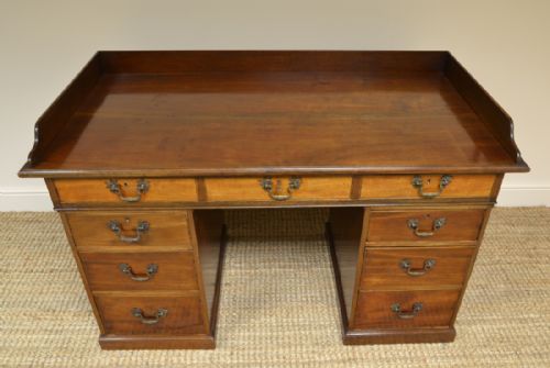 fig 2. Charming Country House Victorian Walnut Antique Pedestal Desk
