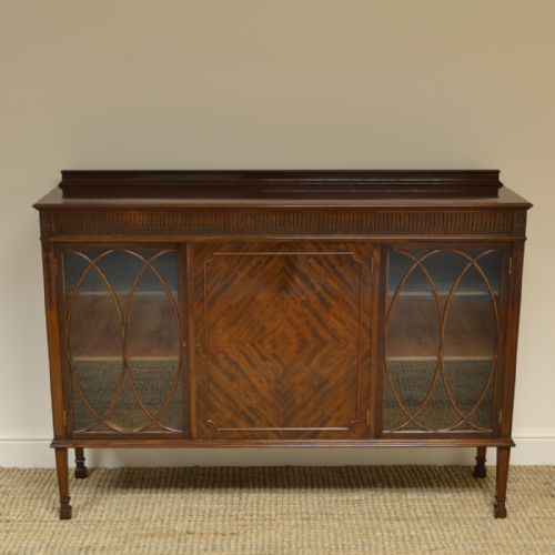 High Quality Edwardian Figured Mahogany Antique Display Cabinet