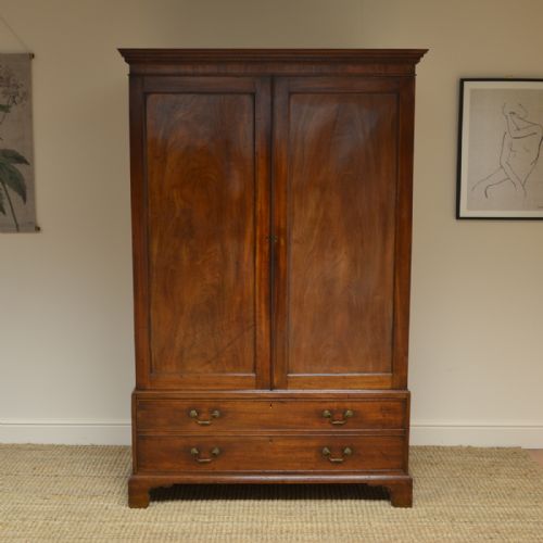 Georgian Mahogany Characterful Antique Double Wardrobe