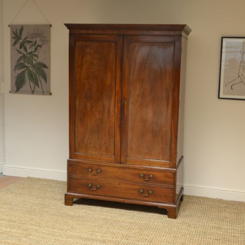 fig 1. Georgian Mahogany Characterful Antique Double Wardrobe