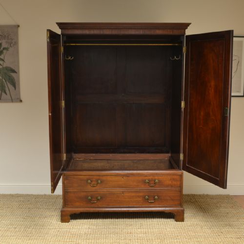 fig 3. Georgian Mahogany Characterful Antique Double Wardrobe