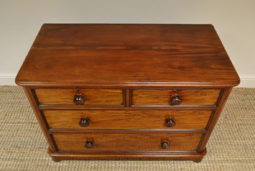 fig 1. Small Victorian Mahogany Heals Design Antique Chest of Drawers