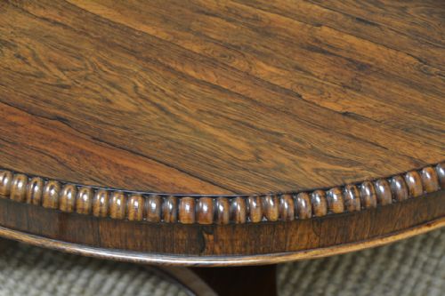 fig 3. Spectacular Large William IV Figured Rosewood Antique Circular Dining Table