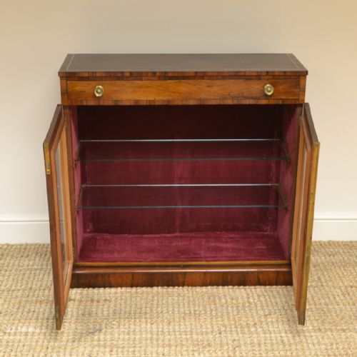 fig 1. Fine Quality Regency Rosewood Antique Glazed Display Cabinet
