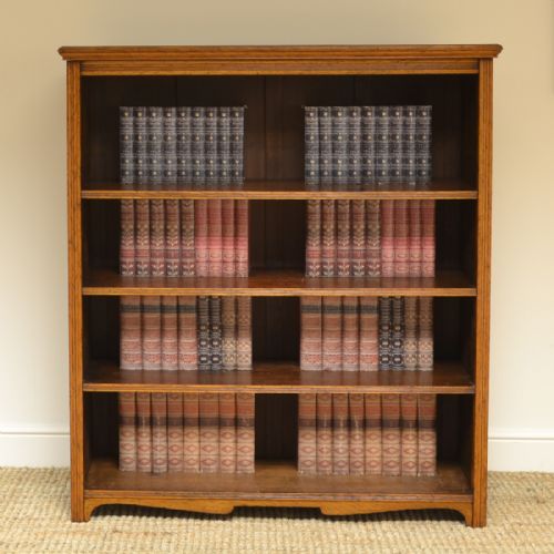 Spectacular ‘Burr’ Pollard Oak Victorian Large Antique Open Bookcase