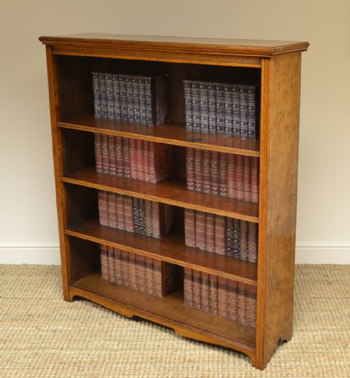 fig 1. Spectacular ‘Burr’ Pollard Oak Victorian Large Antique Open Bookcase